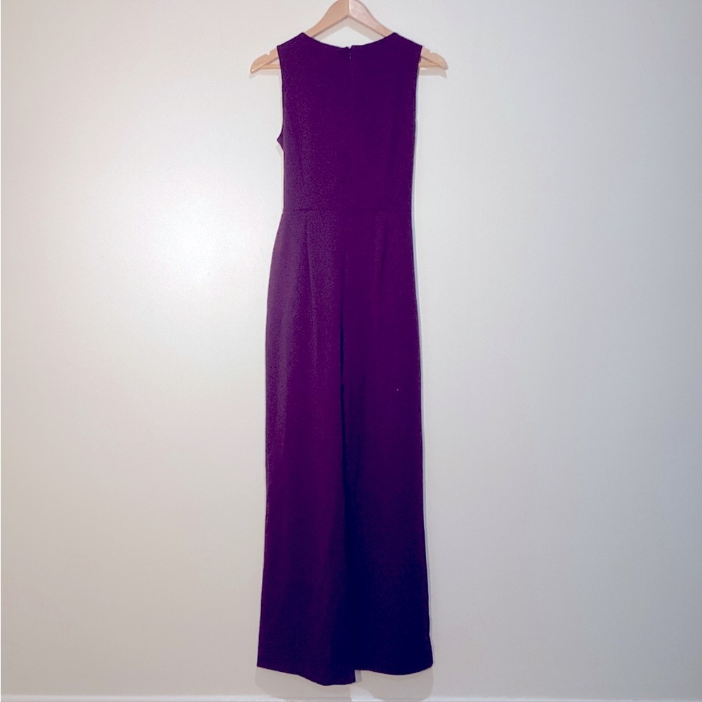 NWT Emma & Michele Plum Wide Leg Jumpsuit w/ Belt & Pockets Size 12 - Picture 5 of 12